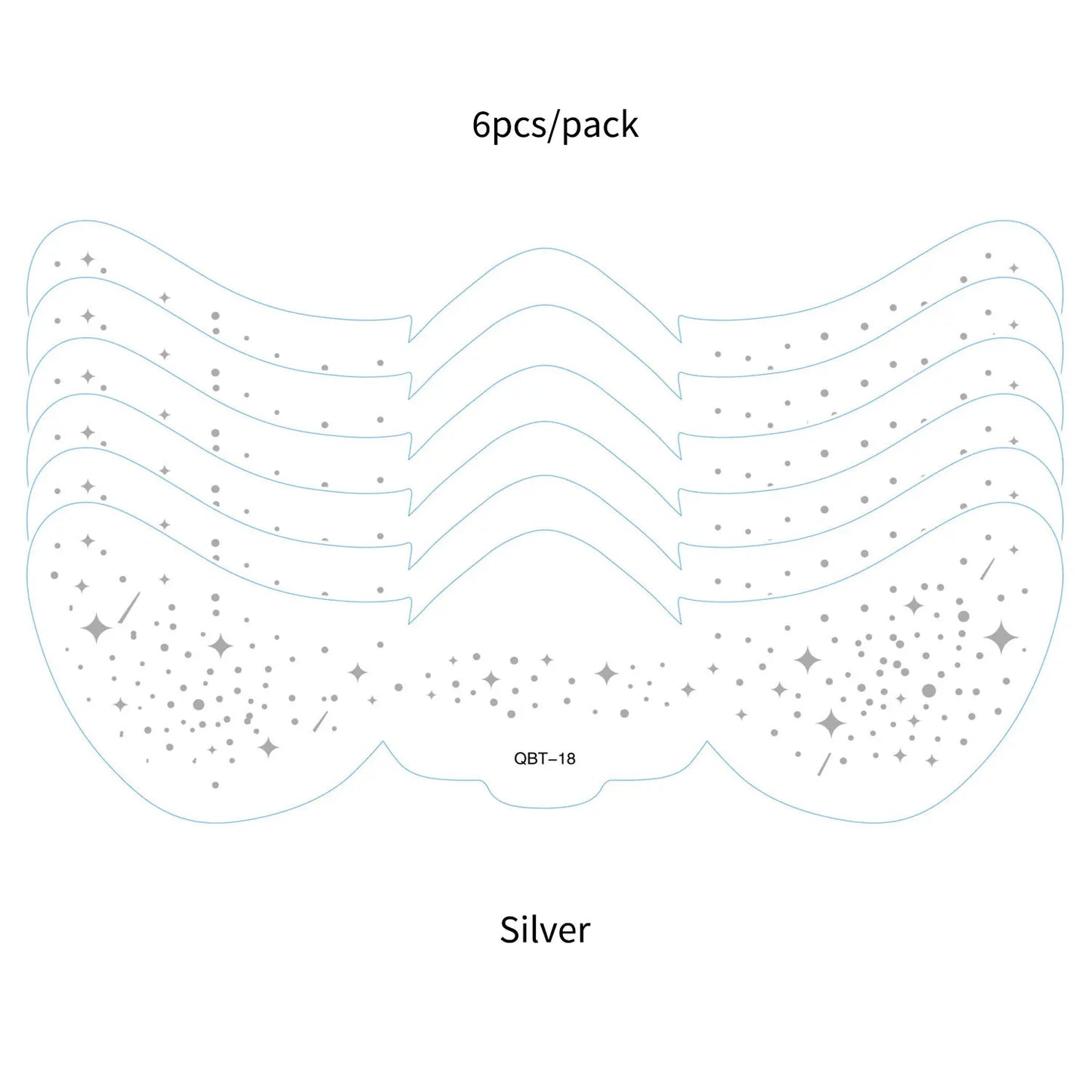 6Pcs Silver Glitter Fake Freckle Tattoo Stickers for Face Makeup Waterproof Gold Temporary Tattoos for Women Holiday Music Party
