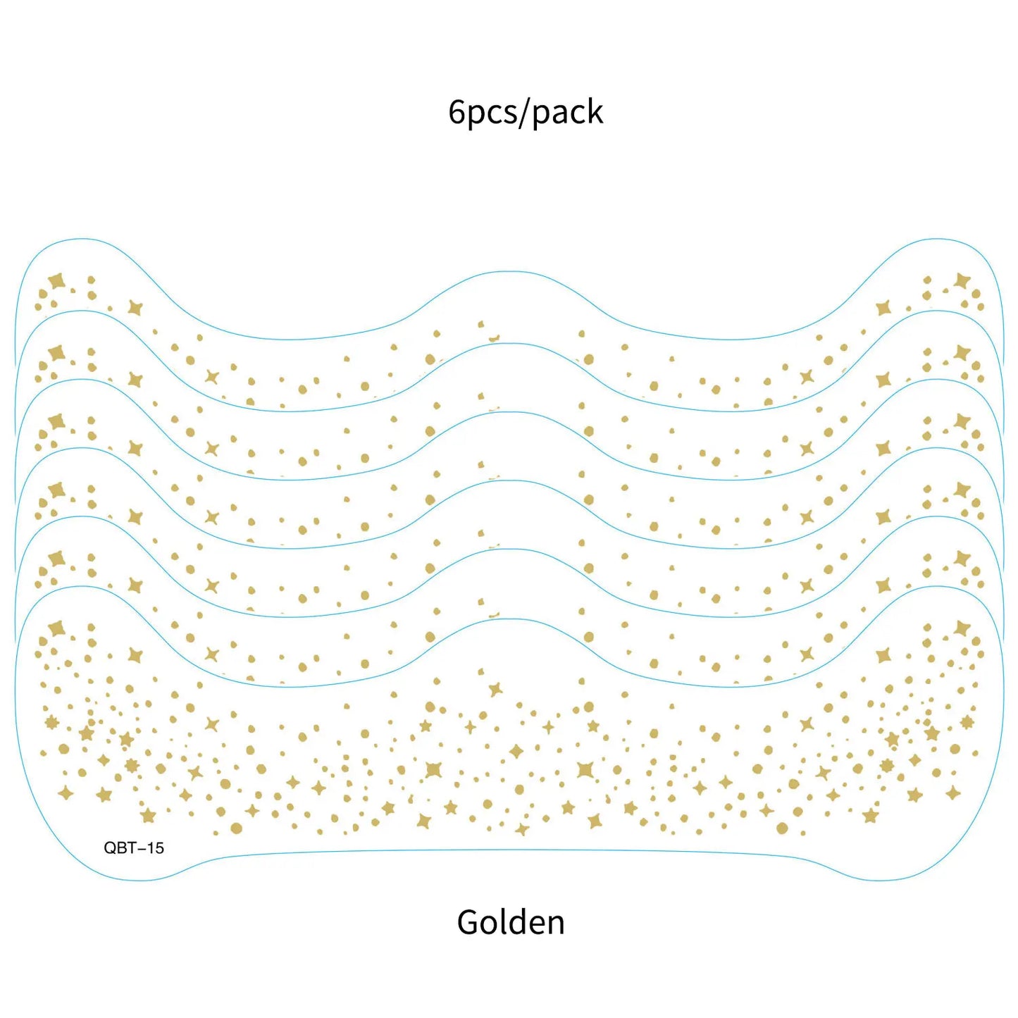 6Pcs Silver Glitter Fake Freckle Tattoo Stickers for Face Makeup Waterproof Gold Temporary Tattoos for Women Holiday Music Party