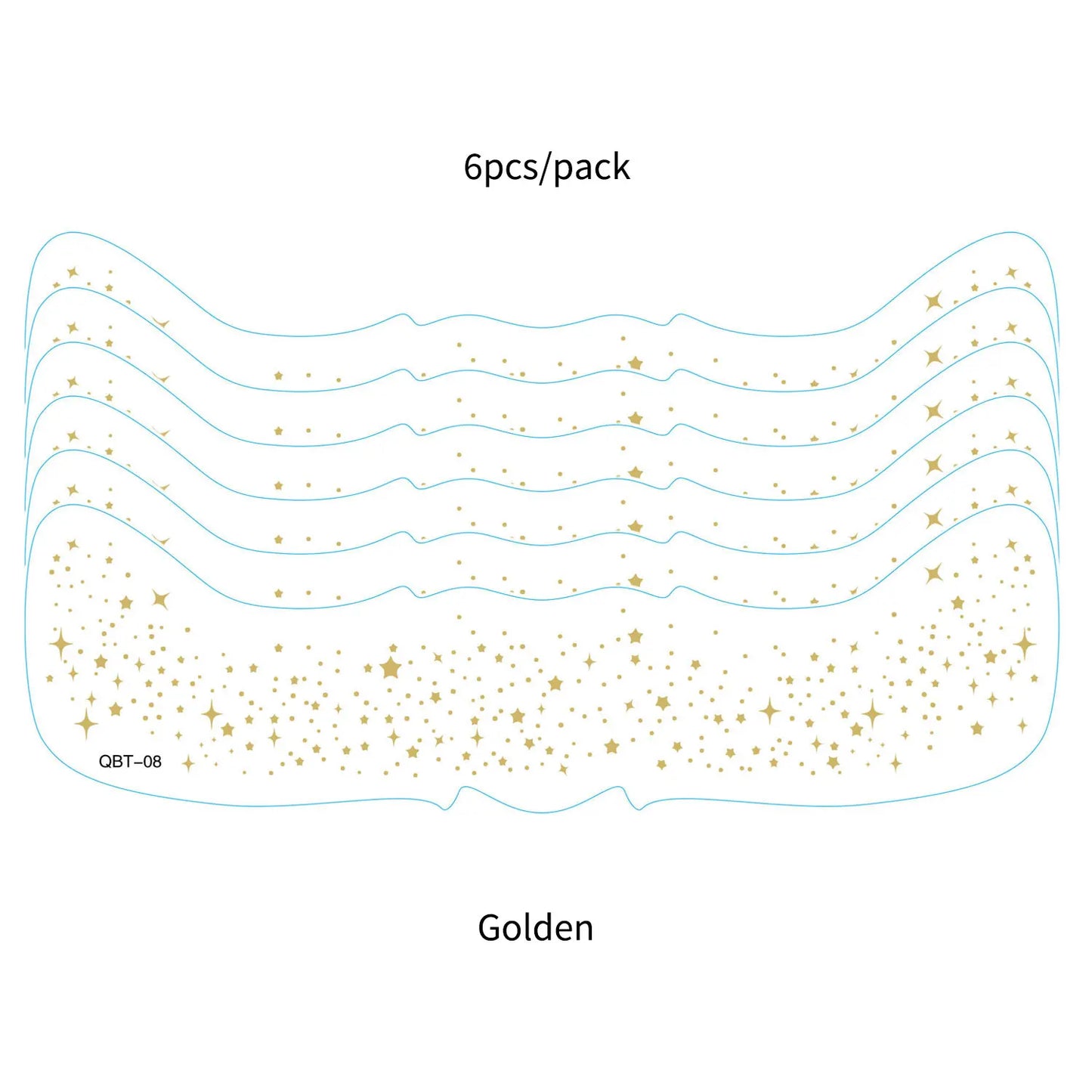 6Pcs Silver Glitter Fake Freckle Tattoo Stickers for Face Makeup Waterproof Gold Temporary Tattoos for Women Holiday Music Party