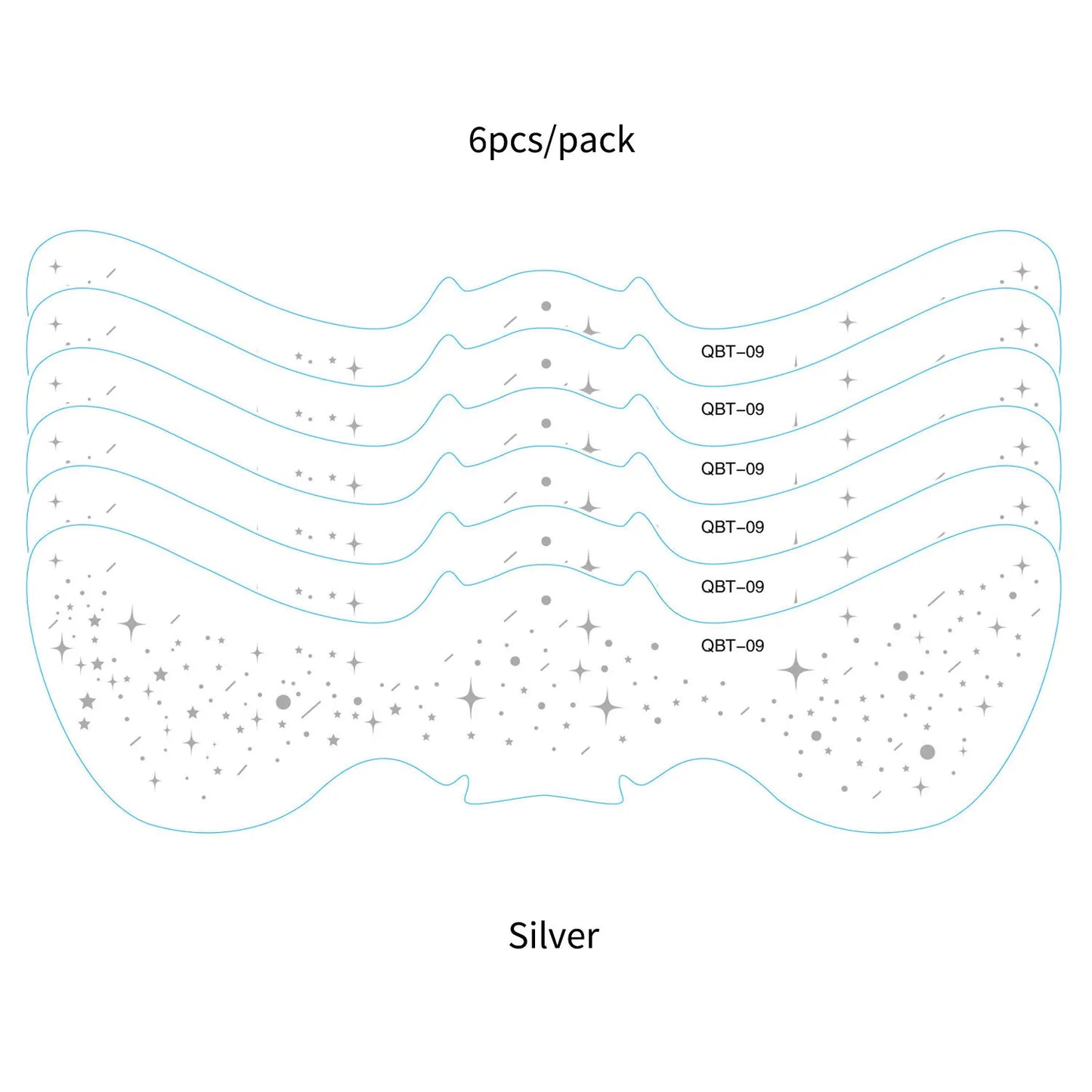 6Pcs Silver Glitter Fake Freckle Tattoo Stickers for Face Makeup Waterproof Gold Temporary Tattoos for Women Holiday Music Party