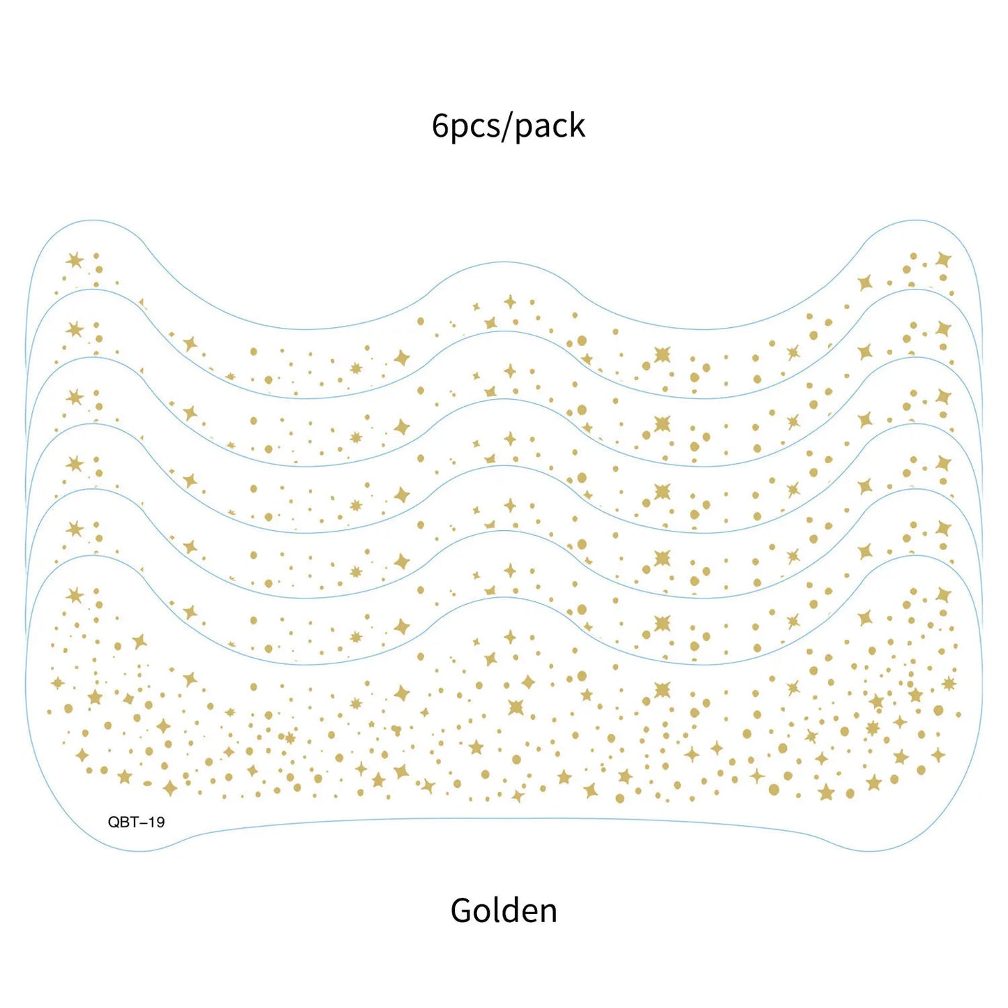 6Pcs Silver Glitter Fake Freckle Tattoo Stickers for Face Makeup Waterproof Gold Temporary Tattoos for Women Holiday Music Party