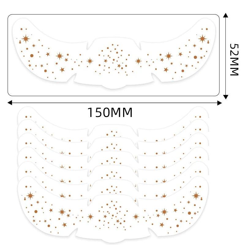 6Pcs Metallic Radiation Golden Silver Fake Freckles Temporary Tattoo Stickers Hot Stamping Freckles Makeup Patches Face Makeup