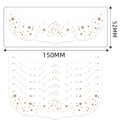6Pcs Metallic Radiation Golden Silver Fake Freckles Temporary Tattoo Stickers Hot Stamping Freckles Makeup Patches Face Makeup