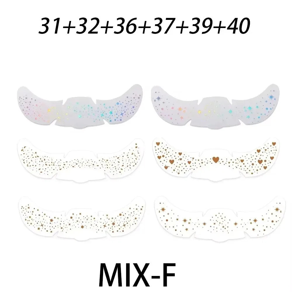 6Pcs Metallic Radiation Golden Silver Fake Freckles Temporary Tattoo Stickers Hot Stamping Freckles Makeup Patches Face Makeup