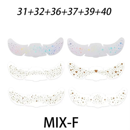 6Pcs Metallic Radiation Golden Silver Fake Freckles Temporary Tattoo Stickers Hot Stamping Freckles Makeup Patches Face Makeup