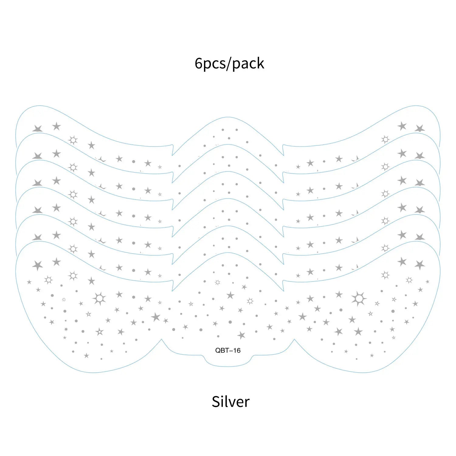 6Pcs Silver Glitter Fake Freckle Tattoo Stickers for Face Makeup Waterproof Gold Temporary Tattoos for Women Holiday Music Party