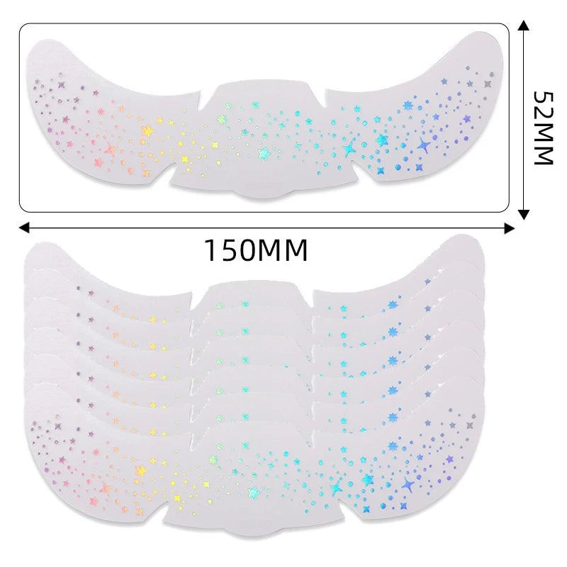 6Pcs Metallic Radiation Golden Silver Fake Freckles Temporary Tattoo Stickers Hot Stamping Freckles Makeup Patches Face Makeup