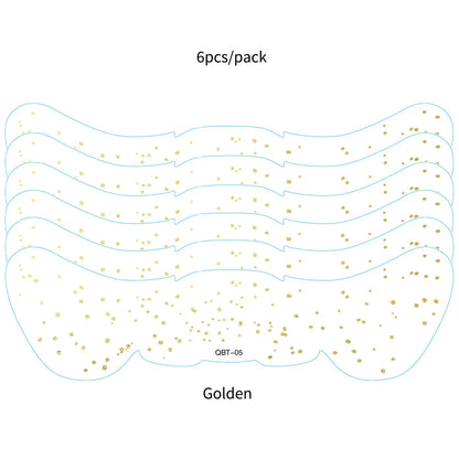 6Pcs Silver Glitter Fake Freckle Tattoo Stickers for Face Makeup Waterproof Gold Temporary Tattoos for Women Holiday Music Party