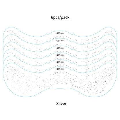 6Pcs Silver Glitter Fake Freckle Tattoo Stickers for Face Makeup Waterproof Gold Temporary Tattoos for Women Holiday Music Party