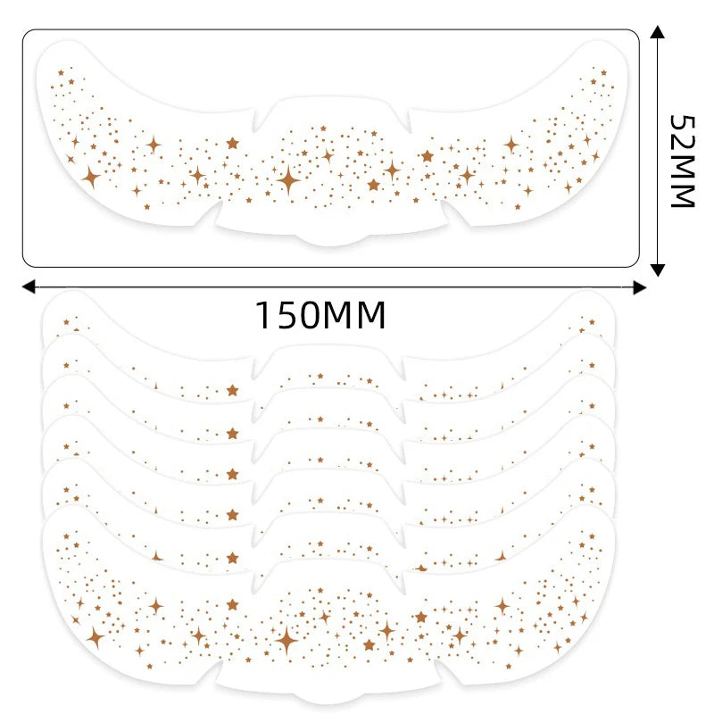 6Pcs Metallic Radiation Golden Silver Fake Freckles Temporary Tattoo Stickers Hot Stamping Freckles Makeup Patches Face Makeup