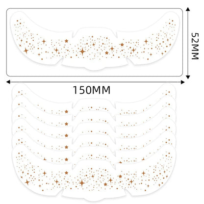 6Pcs Metallic Radiation Golden Silver Fake Freckles Temporary Tattoo Stickers Hot Stamping Freckles Makeup Patches Face Makeup