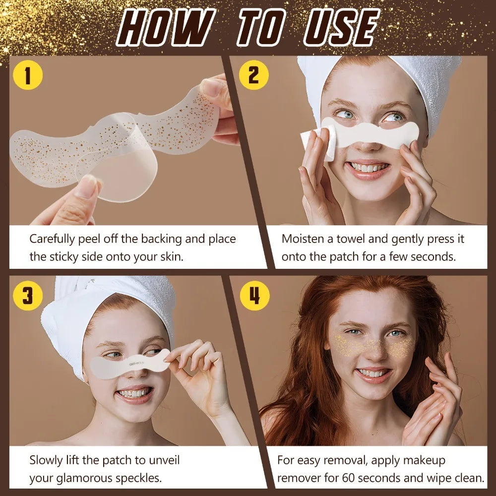 6pcs Glitter Freckles Makeup Patches