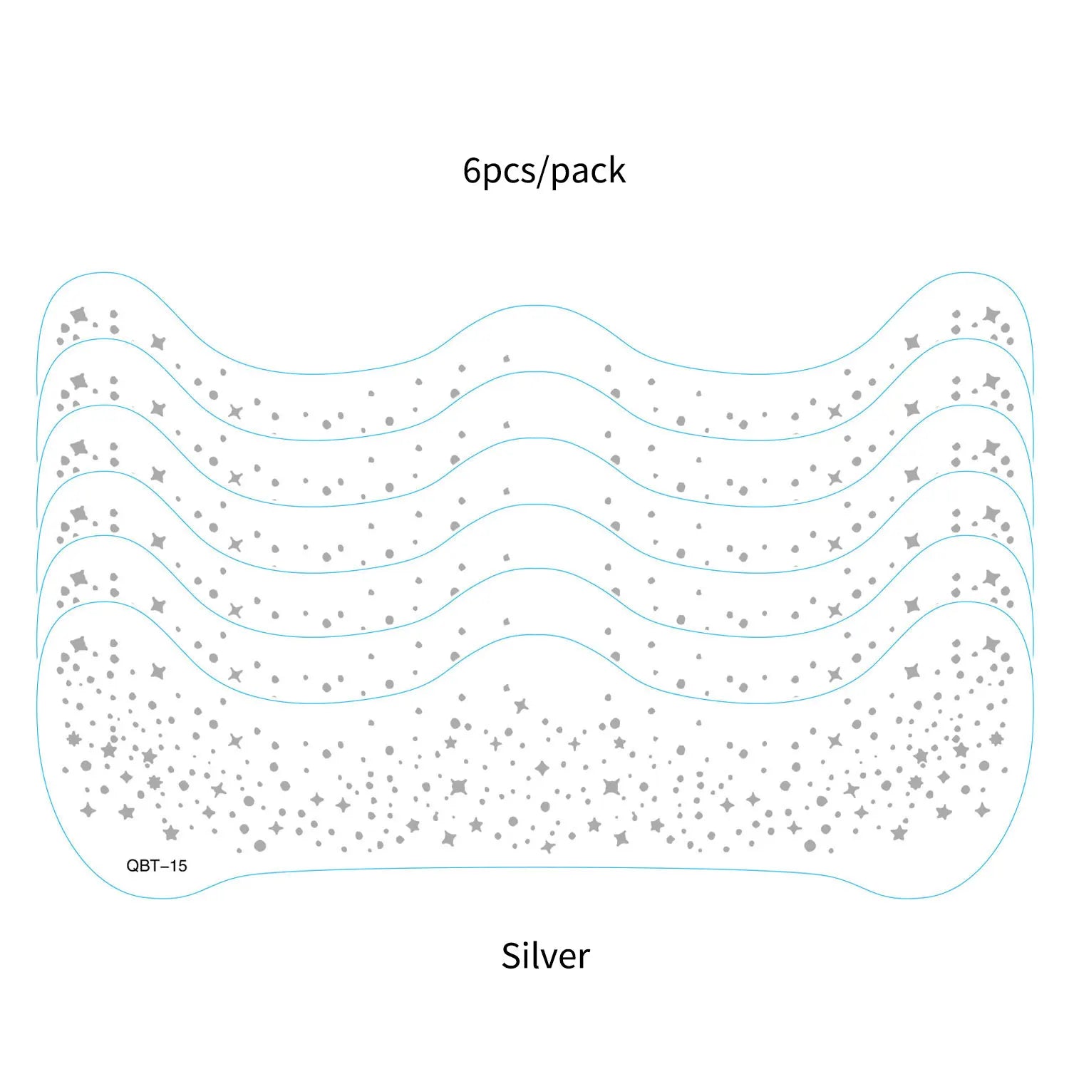 6Pcs Silver Glitter Fake Freckle Tattoo Stickers for Face Makeup Waterproof Gold Temporary Tattoos for Women Holiday Music Party