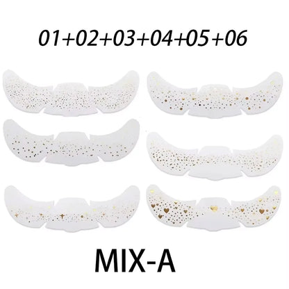 6Pcs Metallic Radiation Golden Silver Fake Freckles Temporary Tattoo Stickers Hot Stamping Freckles Makeup Patches Face Makeup