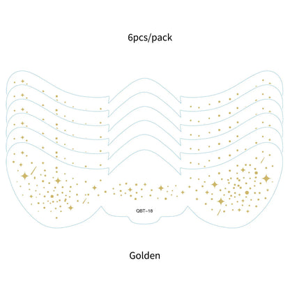 6Pcs Silver Glitter Fake Freckle Tattoo Stickers for Face Makeup Waterproof Gold Temporary Tattoos for Women Holiday Music Party