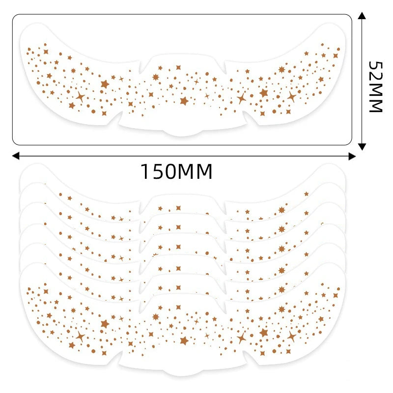 6Pcs Metallic Radiation Golden Silver Fake Freckles Temporary Tattoo Stickers Hot Stamping Freckles Makeup Patches Face Makeup