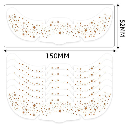 6Pcs Metallic Radiation Golden Silver Fake Freckles Temporary Tattoo Stickers Hot Stamping Freckles Makeup Patches Face Makeup