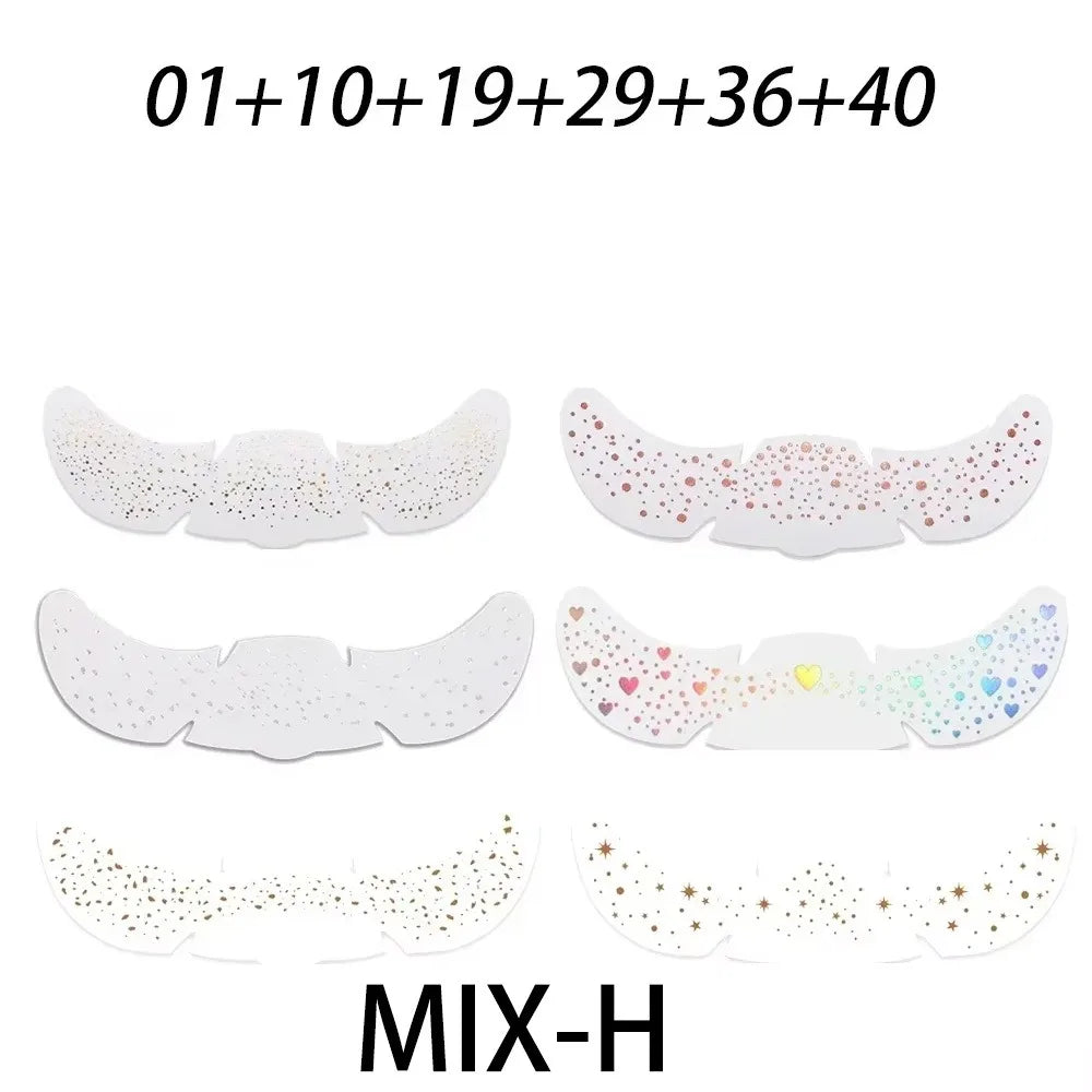 6Pcs Metallic Radiation Golden Silver Fake Freckles Temporary Tattoo Stickers Hot Stamping Freckles Makeup Patches Face Makeup
