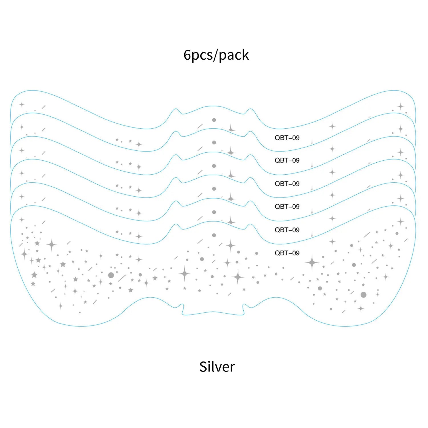 6Pcs Silver Glitter Fake Freckle Tattoo Stickers for Face Makeup Waterproof Gold Temporary Tattoos for Women Holiday Music Party