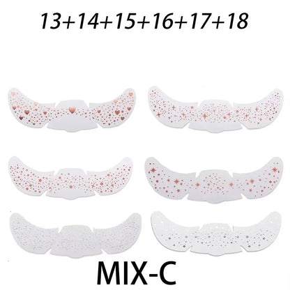6Pcs Metallic Radiation Golden Silver Fake Freckles Temporary Tattoo Stickers Hot Stamping Freckles Makeup Patches Face Makeup