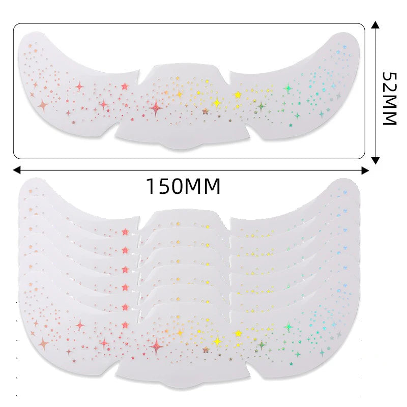 6Pcs Metallic Radiation Golden Silver Fake Freckles Temporary Tattoo Stickers Hot Stamping Freckles Makeup Patches Face Makeup